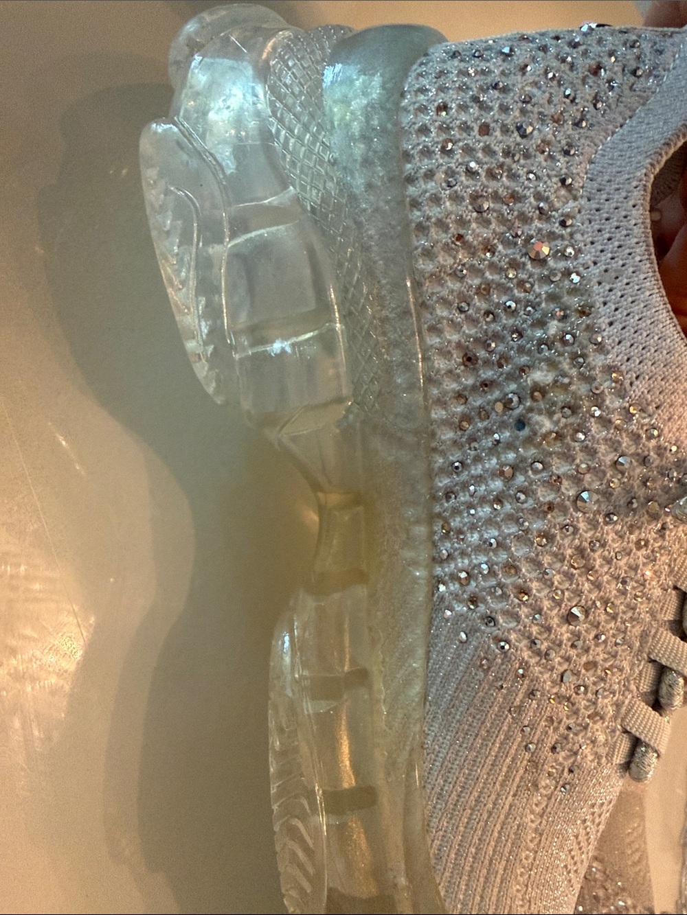 Sparkle Knit Platform Sneakers - Light Gray - Picture 3 of 3